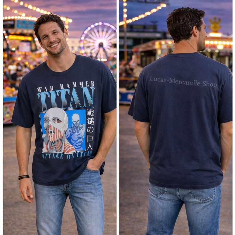 Attack On Titan War Hammer Titan Black T Shirt Men’s Medium 38-40 NWOT